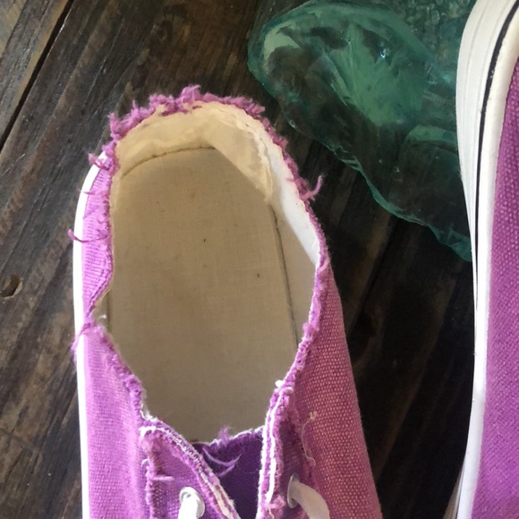 Women's Purple Low-top Canvas Casual Lace Up Sneakers Shoes Sz 9 Summer Beach - Picture 5 of 16